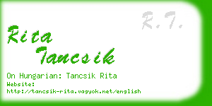 rita tancsik business card